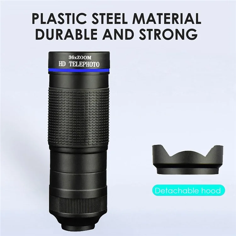 BRT-36S 36x Zoom HD Telephoto Mobile Phone Telescope Telescopic Focus Monocular for Outdoor Adventures (Standard Version) - Gold