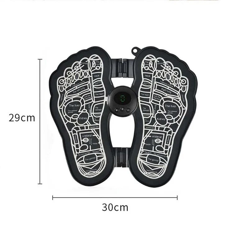 Mini Massageador de Pés para Idosos Terapia Elétrica para os Pés Esteira EMS Pulse Portátil Relaxador de Pés Doméstico (Versão LCD a Bateria)
