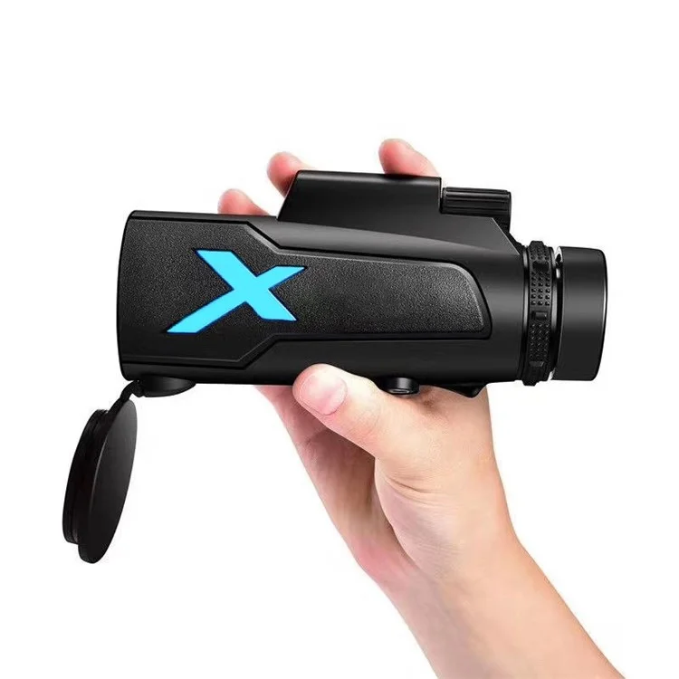 XH-1250 12X50 Monocular de alto poder HD com revestimento verde prismático, monocular portátil para observação de pássaros, acampamento 