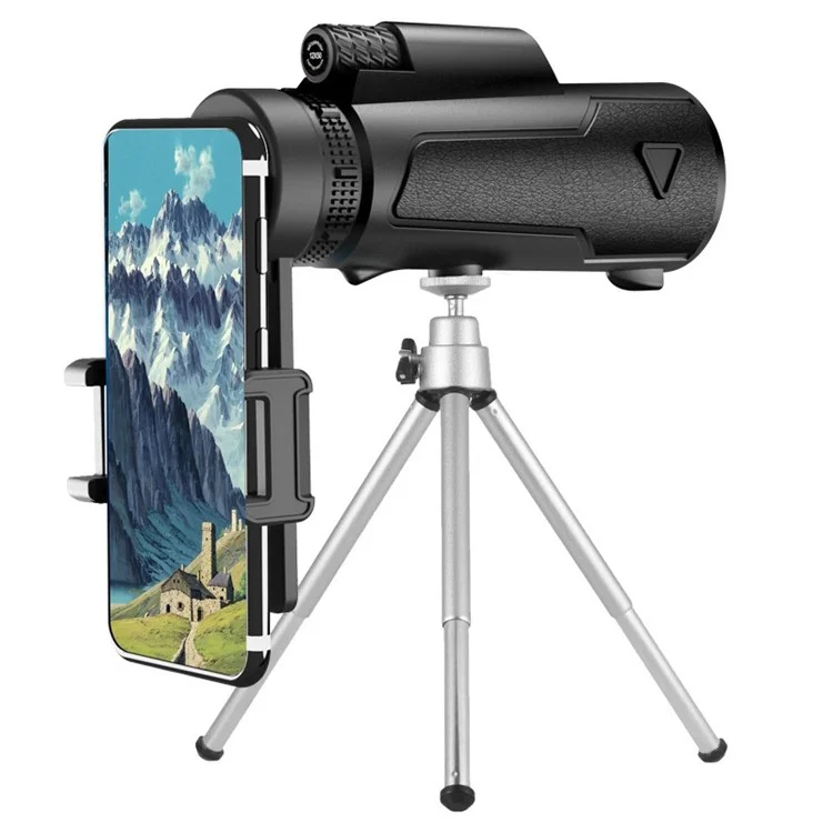 XH-1250 12X50 Monocular de alto poder HD com revestimento verde prismático, monocular portátil para observação de pássaros, acampamento 