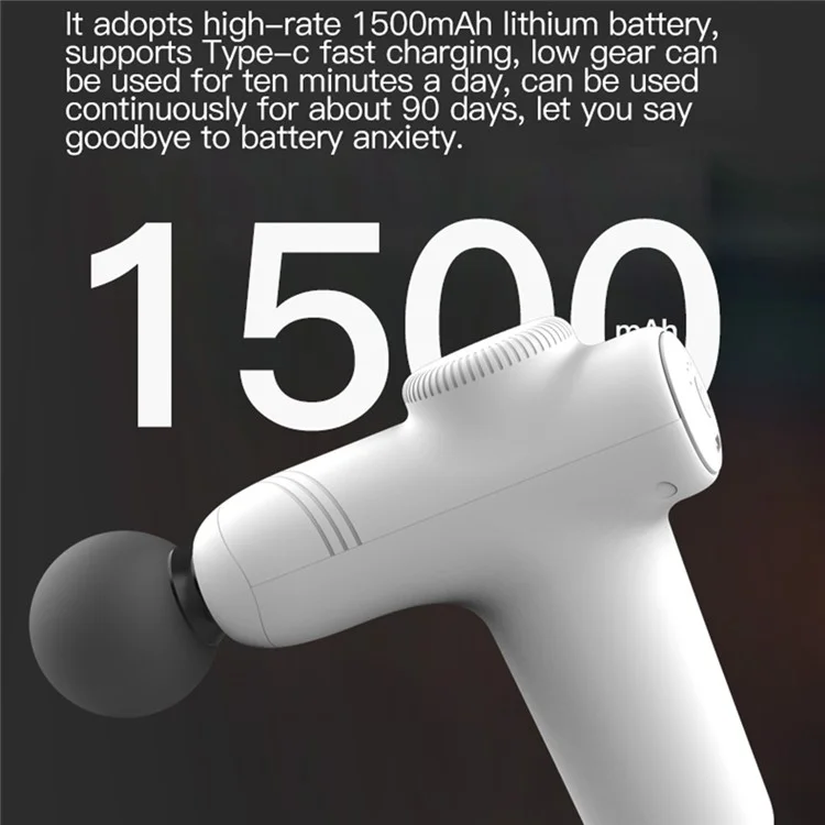 JM05S Pocket Fascia Massage Gun Ultra-Portable Mini Muscle Massager 5-Gear Adjustable Electric Back Massager - Weiß