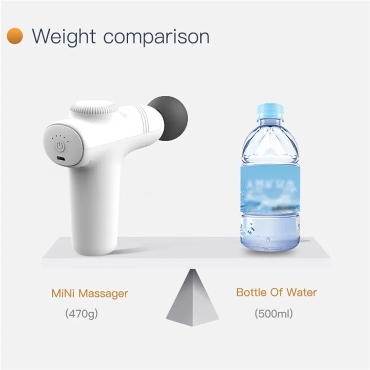 JM05S Pocket Fascia Massage Gun Ultra-Portable Mini Muscle Massager 5-Gear Adjustable Electric Back Massager - Weiß