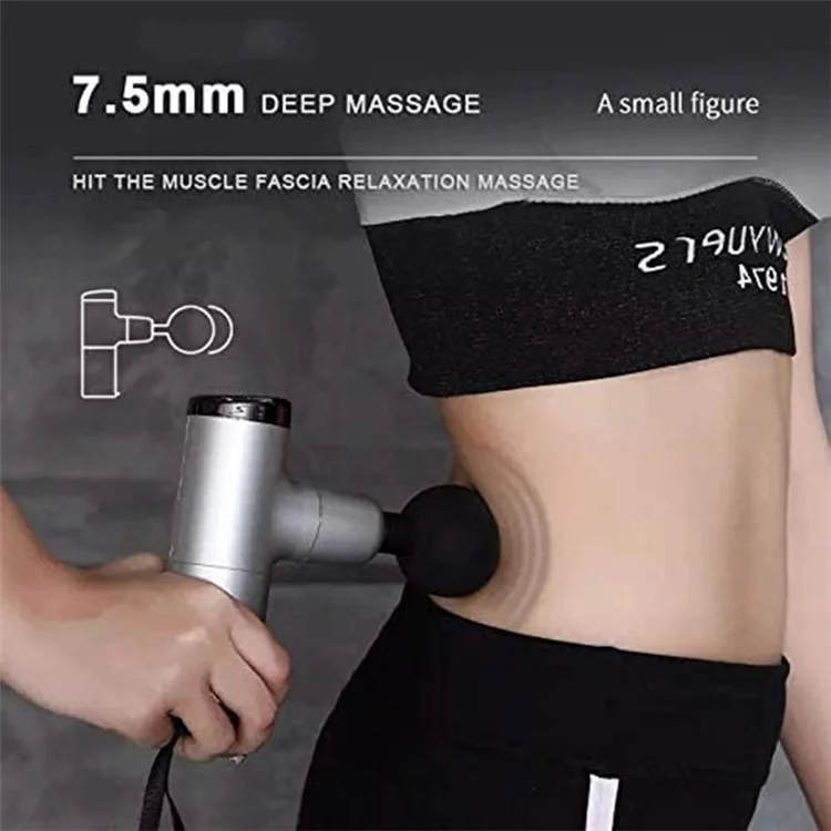 SK-328 Strumento portatile per massaggi Pistola per massaggi Massaggiatore rilassante muscolare con batteria integrata da 2000 mAh - Nero 