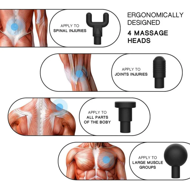 SK-328 Portable Massage Tool Massage Gun Muscle Relaxing Massager with 2000mAh Battery Built-In - Silver