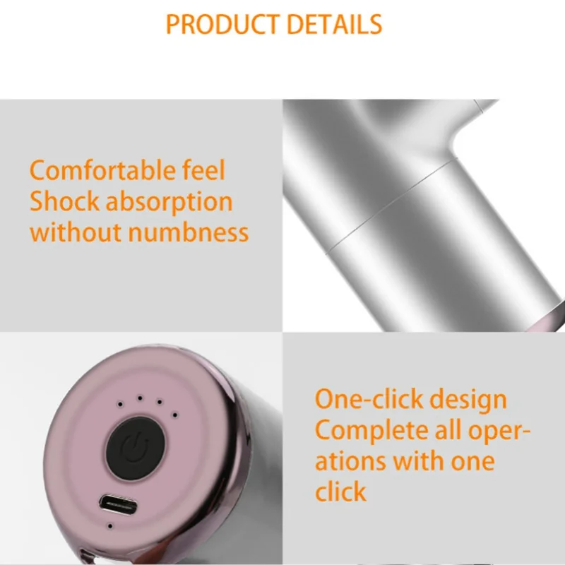 SK-328 Portable Massage Tool Massage Gun Muscle Relaxing Massager with 2000mAh Battery Built-In - Silver