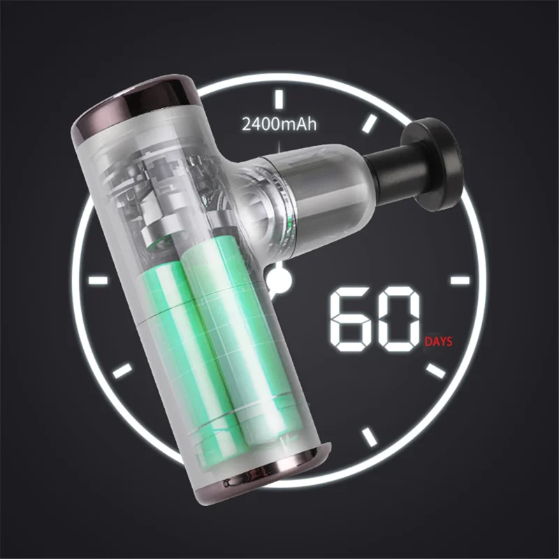 SK-328 Portable Massage Tool Massage Gun Muscle Relaxing Massager with 2000mAh Battery Built-In - Silver