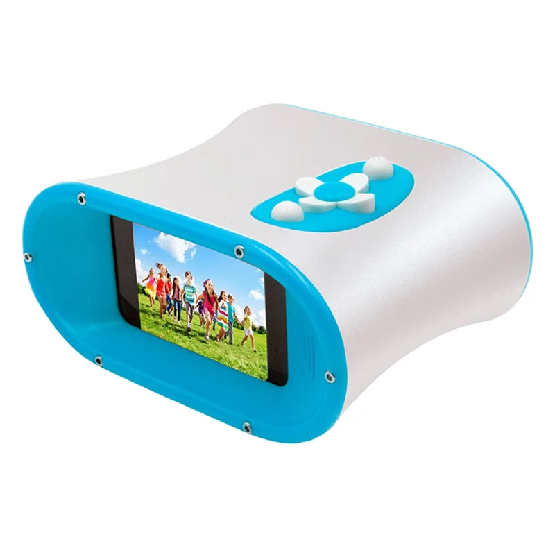 DT15 Kids Microscope Telescope Portable Children Color Digital Camera Binocular with 2.4'' Screen - Blue