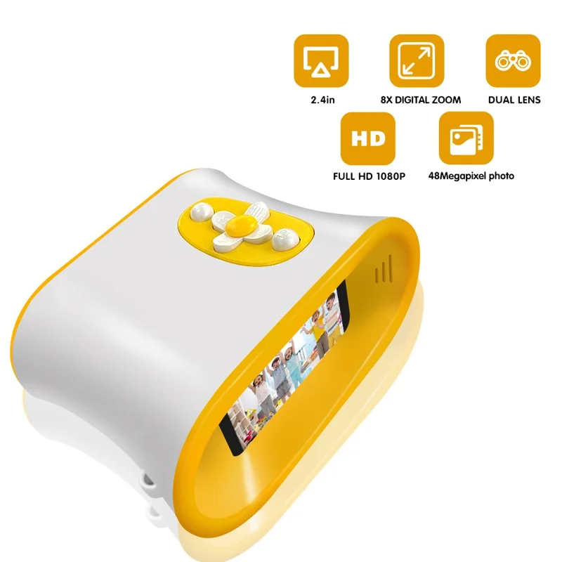 DT15 Kids Microscope Telescope Portable Children Color Digital Camera Binocular with 2.4'' Screen - Blue