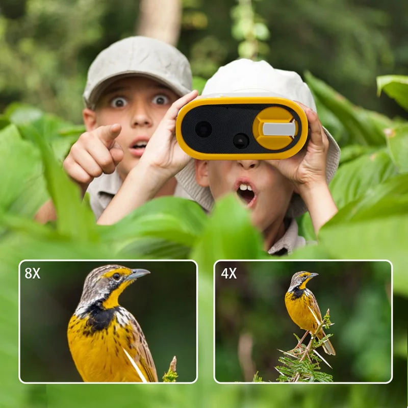 DT15 Kids Microscope Telescope Portable Children Color Digital Camera Binocular with 2.4'' Screen - Blue