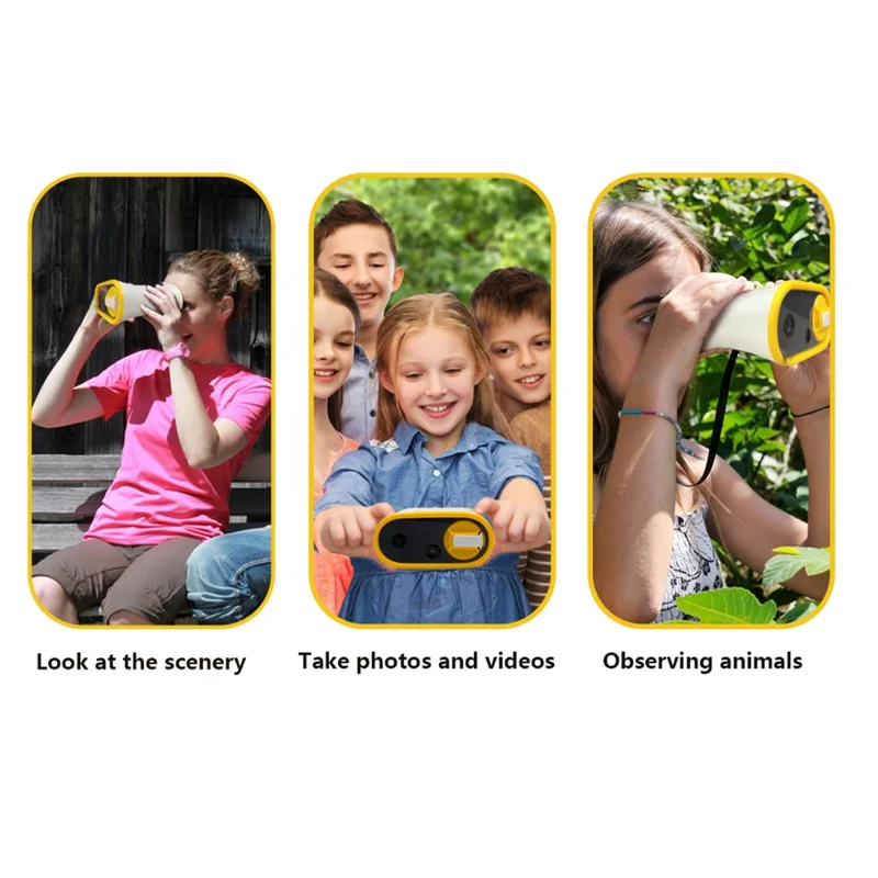 DT15 Kids Microscope Telescope Portable Children Color Digital Camera Binocular with 2.4'' Screen - Blue