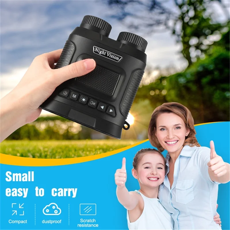 DT29 3-inch HD Photograph Infrared Binoculars for Bird Watching, Recording, Digital Binoculars with Night Vision - Black