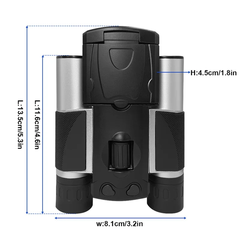 DT10 2.0" IPS LCD Screen Display Binoculars 10X HD Video Photo Recorder Binoculars for Bird Watching  - Black