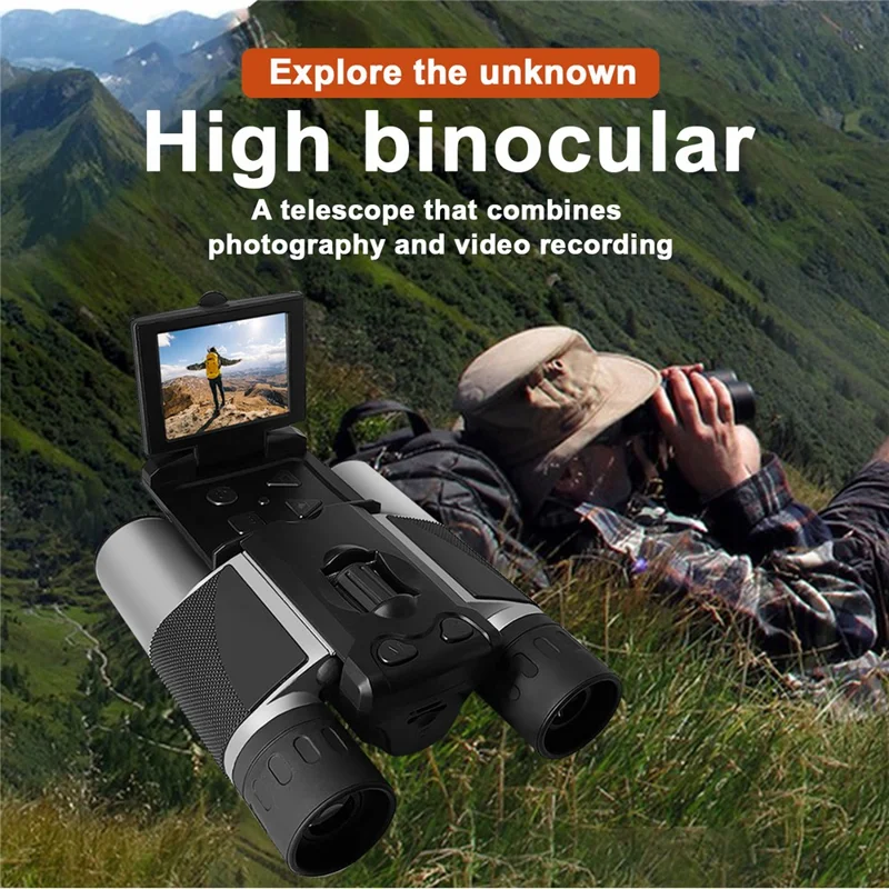DT10 2.0" IPS LCD Screen Display Binoculars 10X HD Video Photo Recorder Binoculars for Bird Watching  - Black