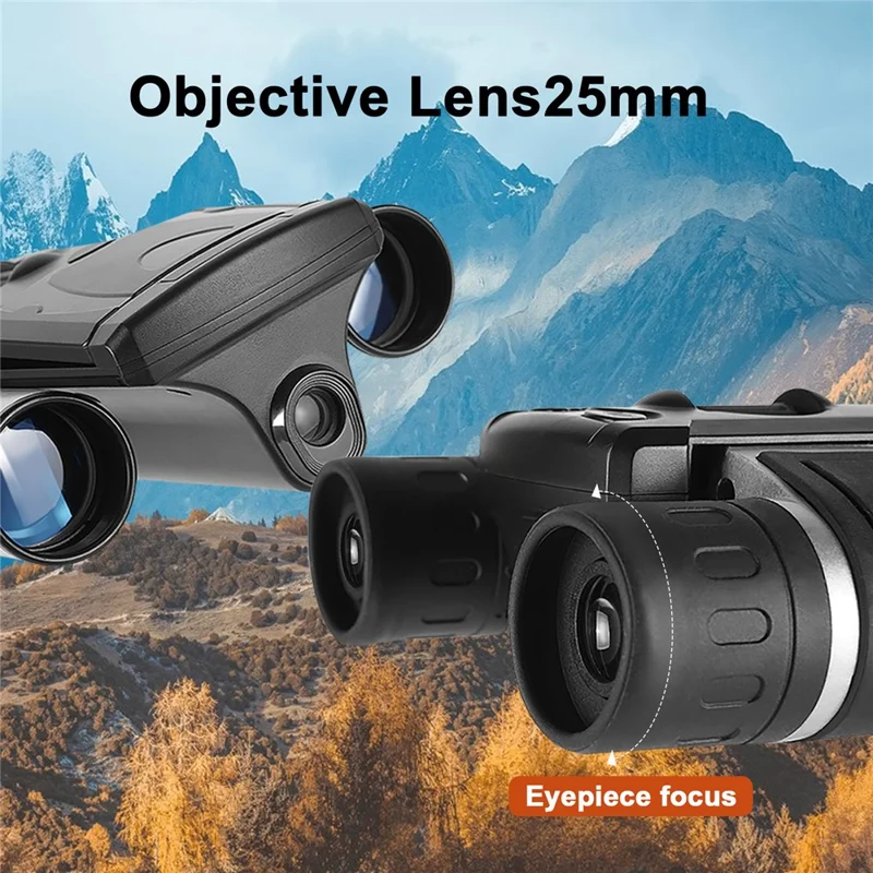 DT10 2.0" IPS LCD Screen Display Binoculars 10X HD Video Photo Recorder Binoculars for Bird Watching  - Black