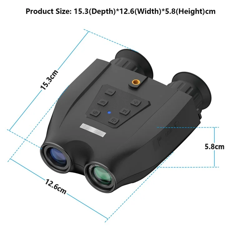 DT99 1.4-inch Screen Dual-Camera Binoculars 3D Night Vision Digital Telescope Support TF Card - Black