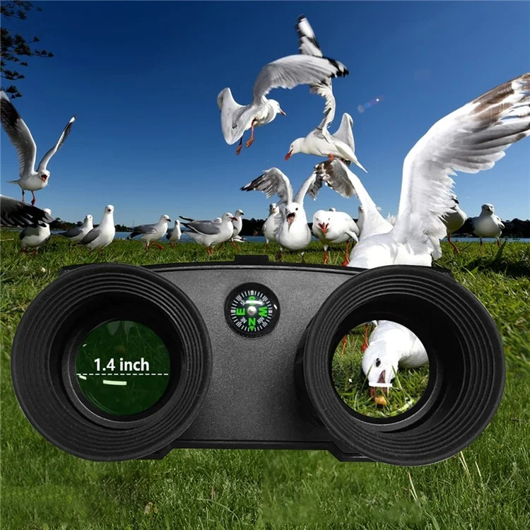 DT99 1.4-inch Screen Dual-Camera Binoculars 3D Night Vision Digital Telescope Support TF Card - Black