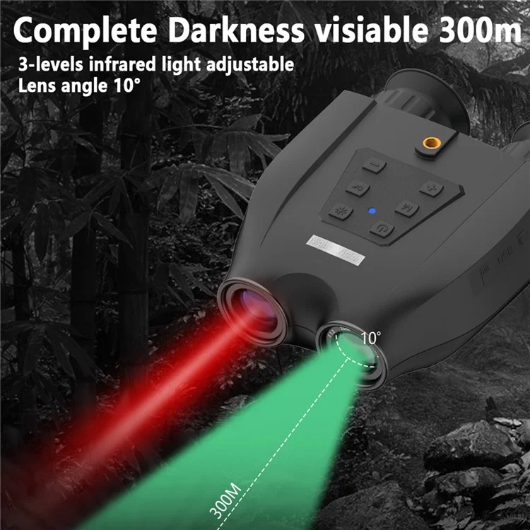 DT99 1.4-inch Screen Dual-Camera Binoculars 3D Night Vision Digital Telescope Support TF Card - Black
