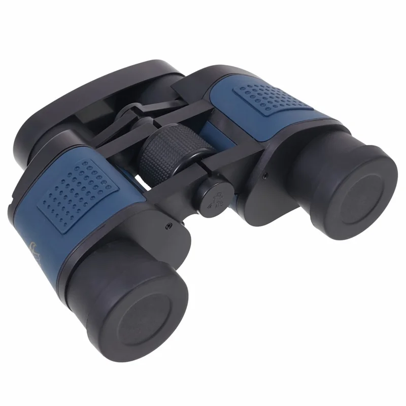 Portable 7X Binoculars Low Light Night Vision Red Film Outdoor Binoculars 60*60 with Coordinates - Black+Blue