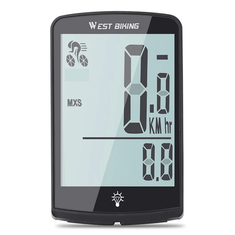 WEST BIKING YP0702100 3,4-Zoll-Großbildschirm-Tachometer-Sensor APP-Verbindung Fahrrad-Code-Zähler für Fahrrad, MTB, Rennrad