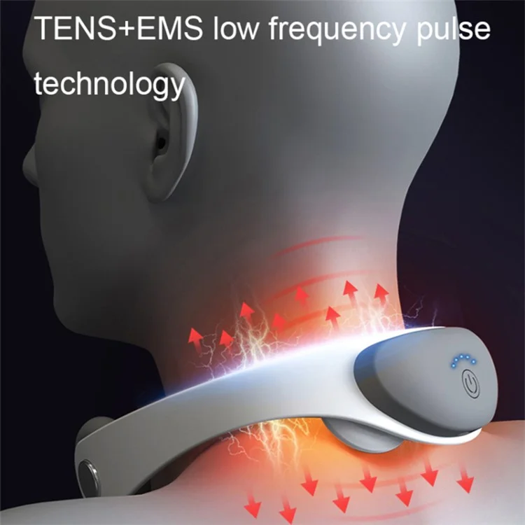 Electric Neck Massager TENS+EMS Pulse Pain Relief Neck Relax Massager with Heat Function