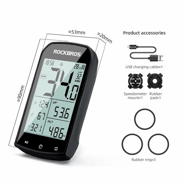 ROCKBROS M1 GPS Computador de Bicicleta ANT+ Bluetooth Computador de Bicicleta Mini Velocímetro Odômetro