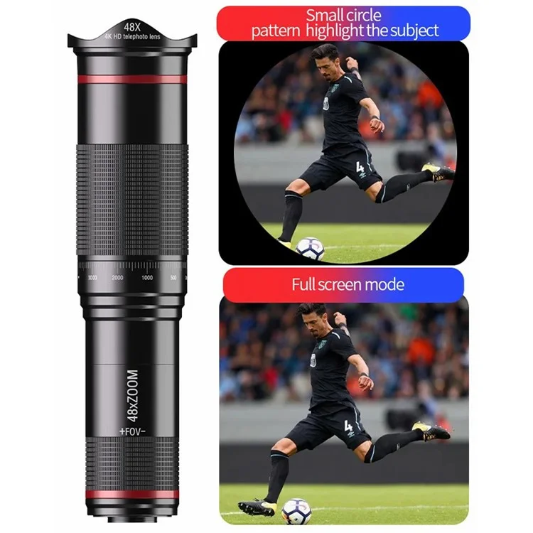 W48 Clip-On 8x Telephoto Lens Phone Camera Lente Kit Monocular