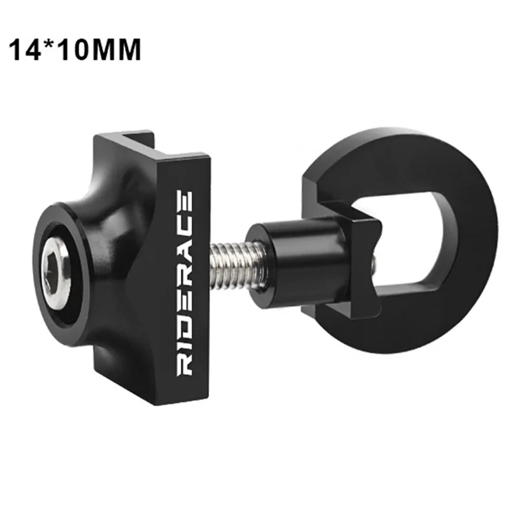 RIDERACE Folding Bicycle Chain Tensioner Adjuster Aluminum Alloy Single Speed Chain Regulator, 14x10mm - Black