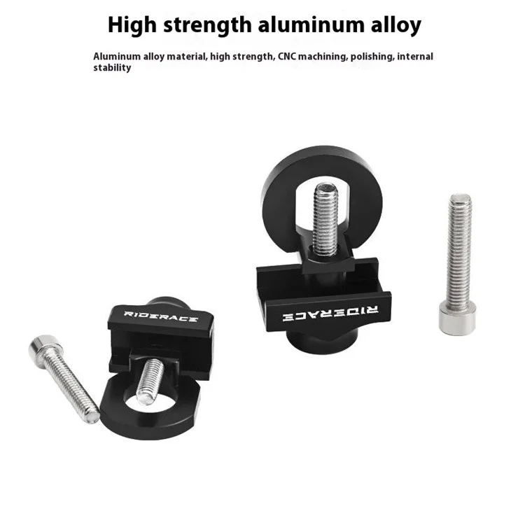 RIDERACE Folding Bicycle Chain Tensioner Adjuster Aluminum Alloy Single Speed Chain Regulator, 14x10mm - Black