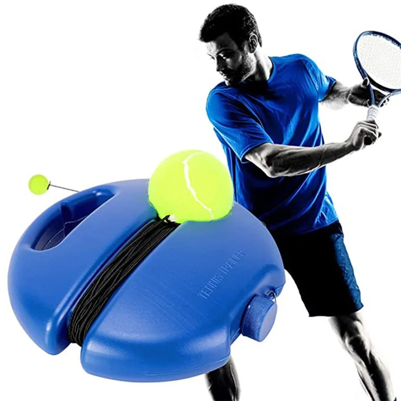 Tennis Trainer Tennis Ball Machine High Elastic Rope Anti-Tangle String Design Single Tennis Practice Equipment - Blue