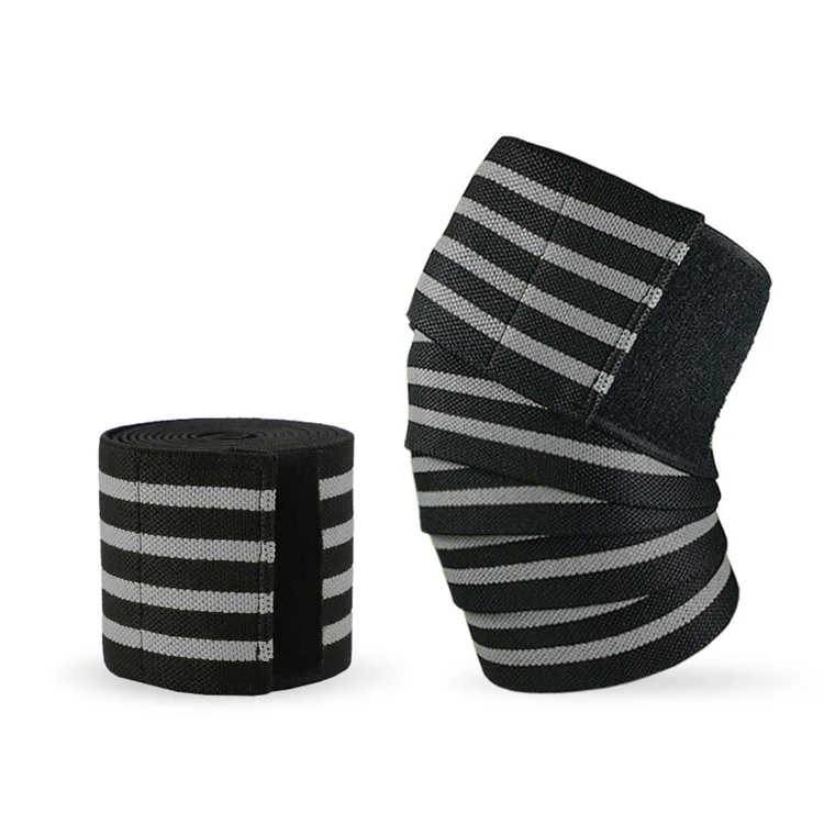 1Pc Elastic Arm Elbow Wraps Straps Bandage Compression Brace Sleeve for Training Fitness Weightlifting - Black+Grey/Four Stripes