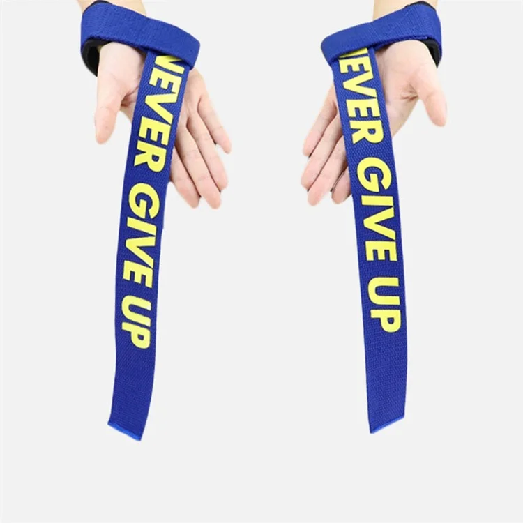 1 Pair Padded Lifting Wrist Straps for Weightlifting Deadlift Crossfit Bodybuilding Powerlifting - Blue