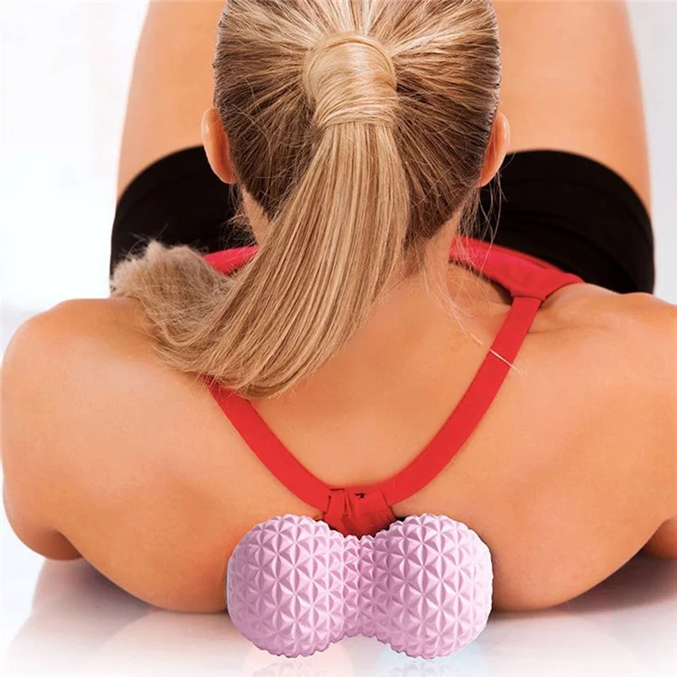 AMYUP EVA Peanut Shape Massage Ball Fitness Yoga Muscle Relaxation Body Foot Fascia Massager - Pink
