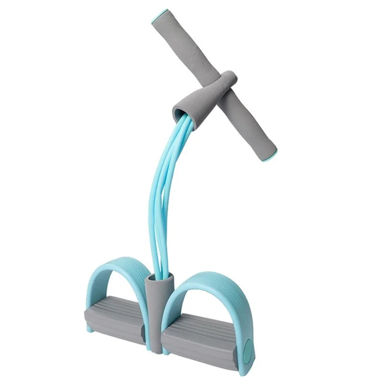 AMYUP Fitness Pédaleur 4 Tubes Corde élastique Bande de résistance Équipement d'entraînement Sit-up Pull-up - Bleu ciel 