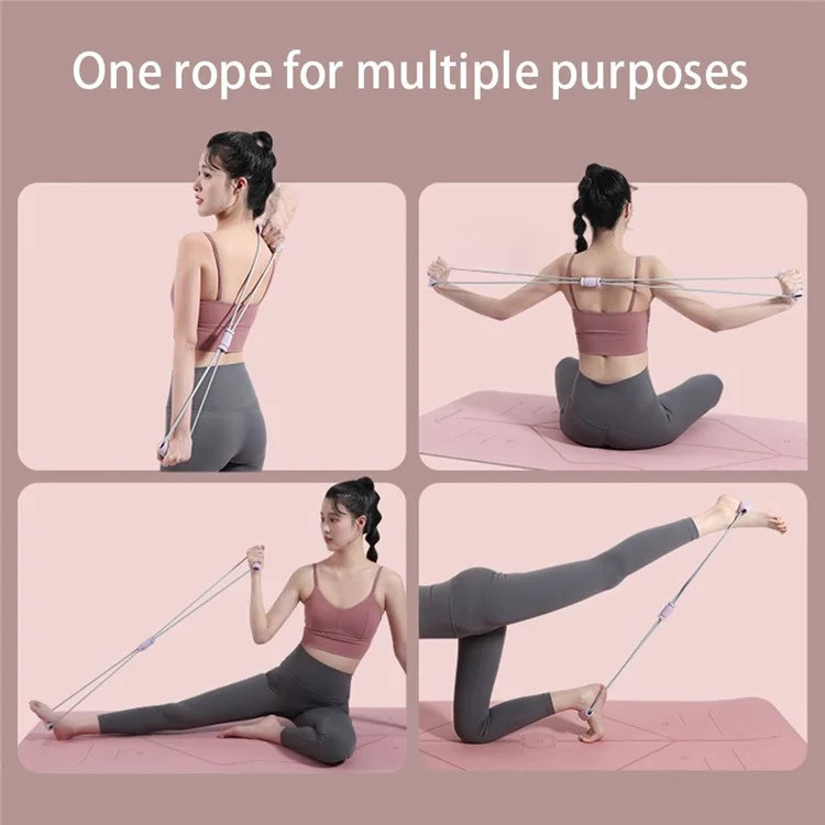 Figure 8 Fitness Resistance Band Yoga Strap Fitness Pulling Rope Workout Elastic Exercise Band - Rose