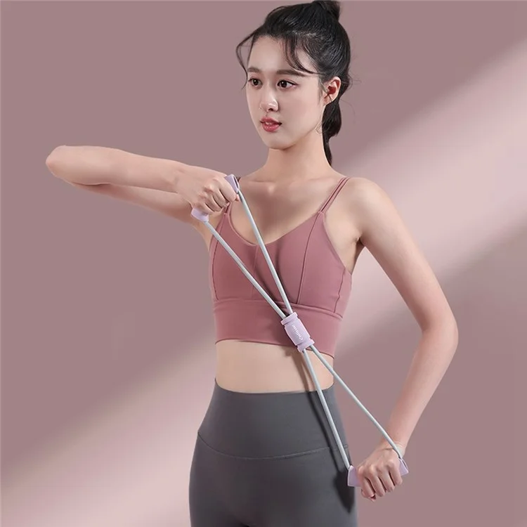 Figure 8 Fitness Resistance Band Yoga Strap Fitness Pulling Rope Workout Elastic Exercise Band - Rose