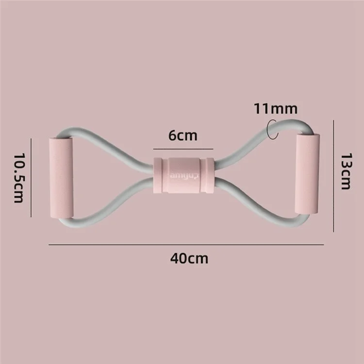 Figure 8 Fitness Resistance Band Yoga Strap Fitness Pulling Rope Workout Elastic Exercise Band - Rose