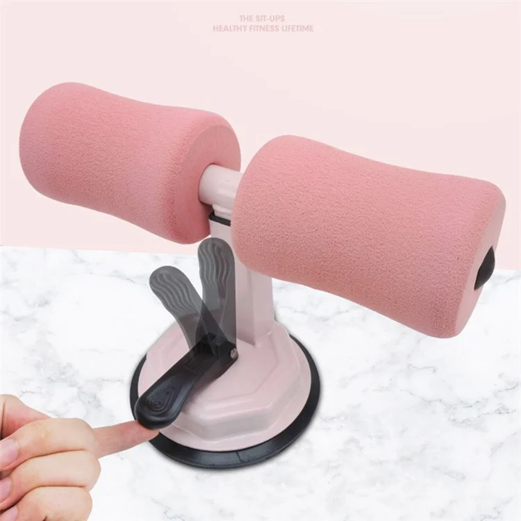 AMYUP Sit Up Bar for Floor Sit Up Assistant Device with Suction Cup for Fitness Exercising Abdominal Muscles Full Body Training - Pink