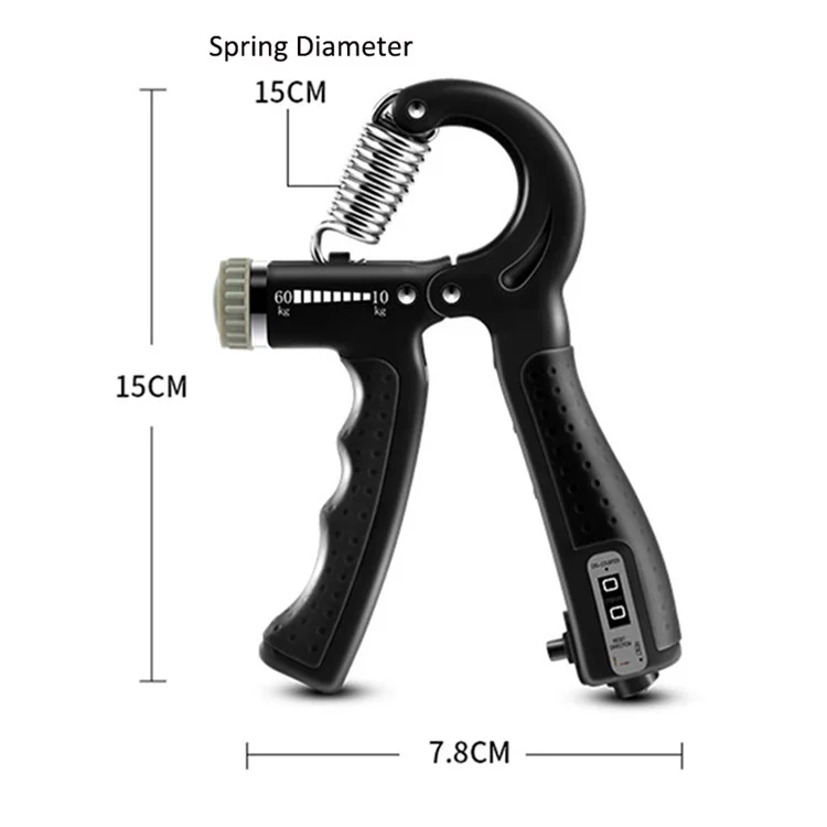 AMYUP Entraîneur de poignée de résistance réglable Grip Strength Exerciseur de doigts Muscle de bras - Noir 