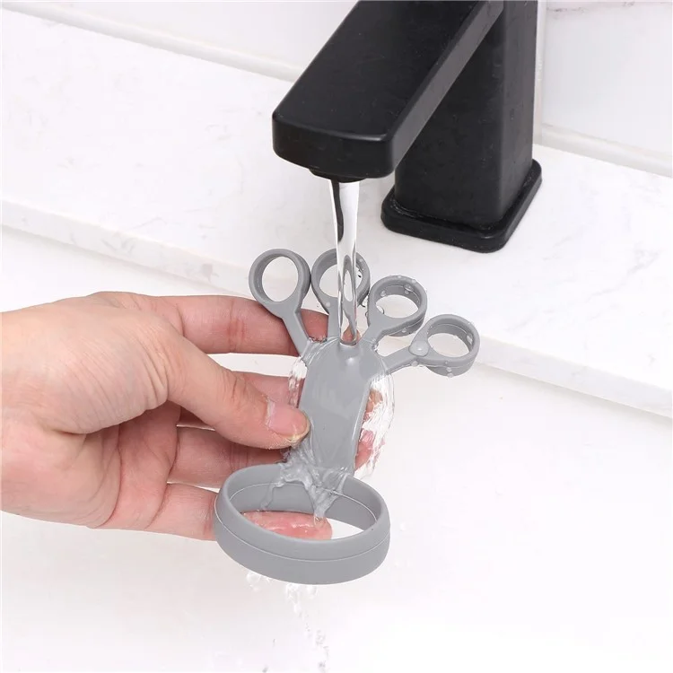 Silicone Finger Power Exerciser Rehabilitation Training Thruster Flexible Finger Strength Exercise Tool - Black (Large Strength)