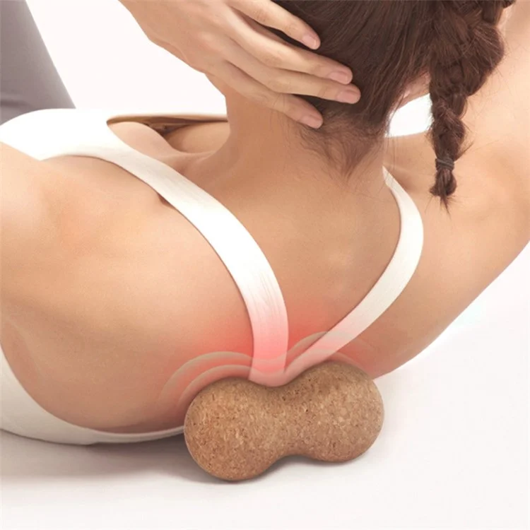 Pelota de masaje de corcho profundo de 12x6 cm Doble Lacrosse Yoga Trigger Point Massager Small Massaging Tool