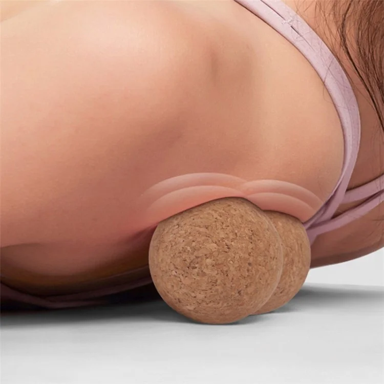 Pelota de masaje de corcho profundo de 12x6 cm Doble Lacrosse Yoga Trigger Point Massager Small Massaging Tool