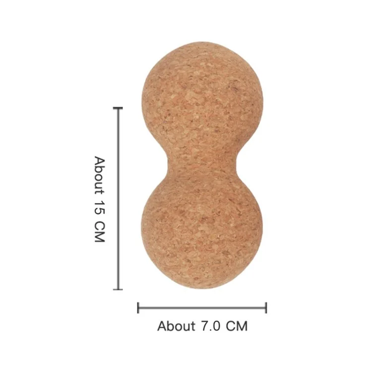 15x7CM Double Lacrosse Cork Ball Yoga Trigger Point Roller Massager Deep Muscle Massaging Tool