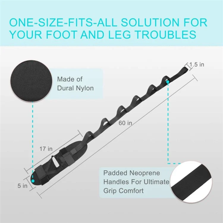 Foot Stretcher Yoga Elastico di Allungamento, Distensore della Gamba, Distensore degli Ischiocurali per la Fascite Plantare, Sollievo dal Dolore - Nero 
