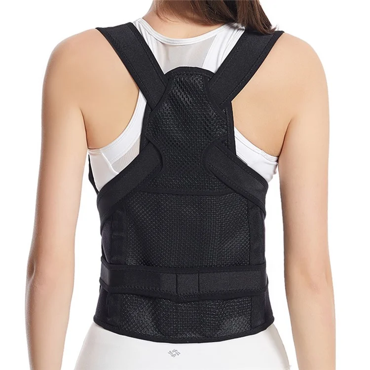 MK-098 Adult Adjustable Posture Corrector Neoprene Composite Cloth + Mesh Hunchback Back Waist Support Belt Brace - S