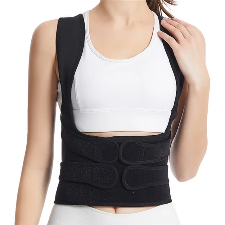MK-098 Adult Adjustable Posture Corrector Neoprene Composite Cloth + Mesh Hunchback Back Waist Support Belt Brace - S