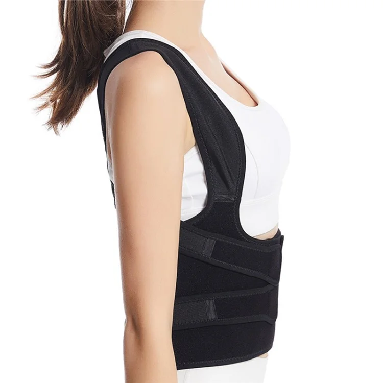 MK-098 Adult Adjustable Posture Corrector Neoprene Composite Cloth + Mesh Hunchback Back Waist Support Belt Brace - S