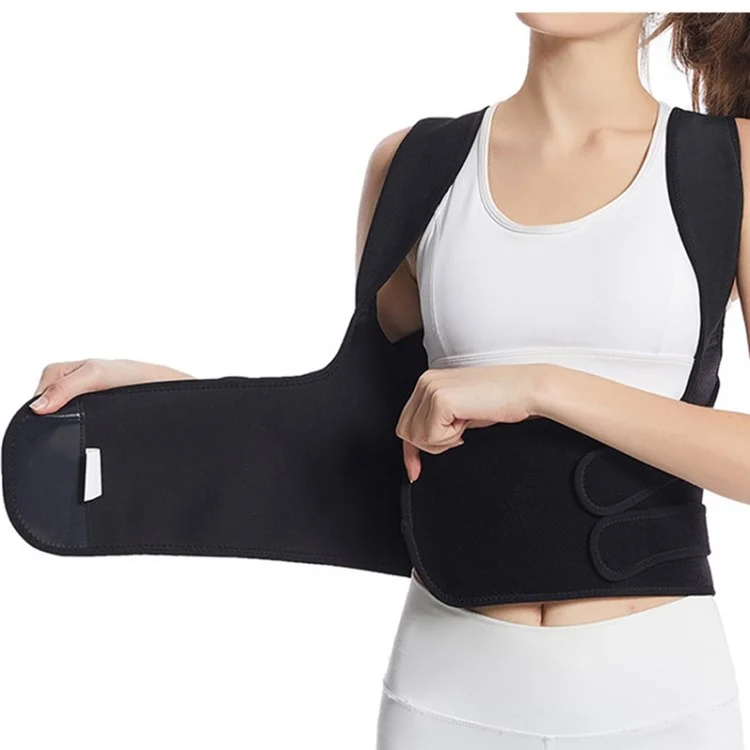 MK-098 Adult Adjustable Posture Corrector Neoprene Composite Cloth + Mesh Hunchback Back Waist Support Belt Brace - S