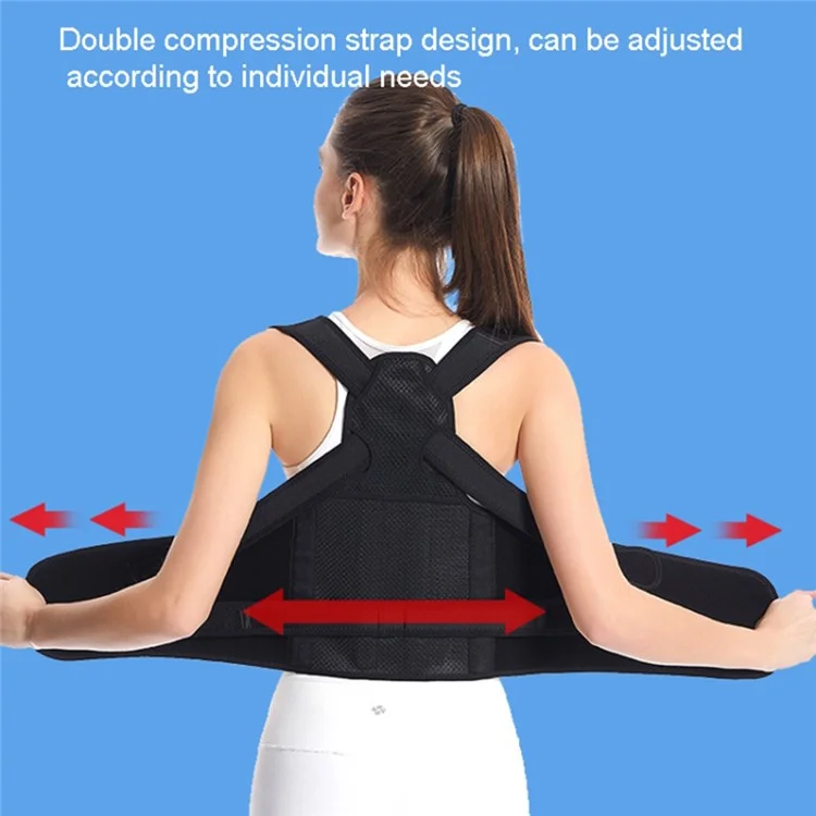 MK-098 Adult Adjustable Posture Corrector Neoprene Composite Cloth + Mesh Hunchback Back Waist Support Belt Brace - S