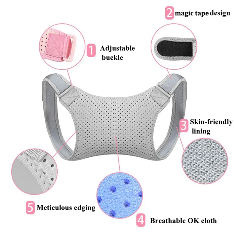 حزام تصحيح الظهر غير المرئي القابل للتعديل من قماش شبكي تنفّس للرجال والنساء - واصب