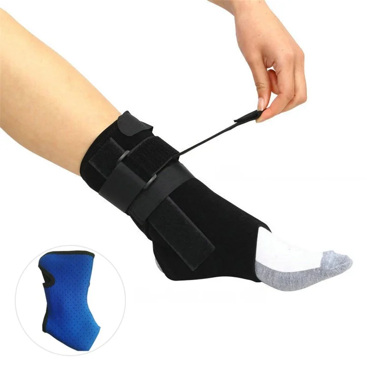 Ankle Support Brace Breathable Composite Fabric Sleeve Adjustable Wrap for Tendon, Sprain, Injury Recovery - M